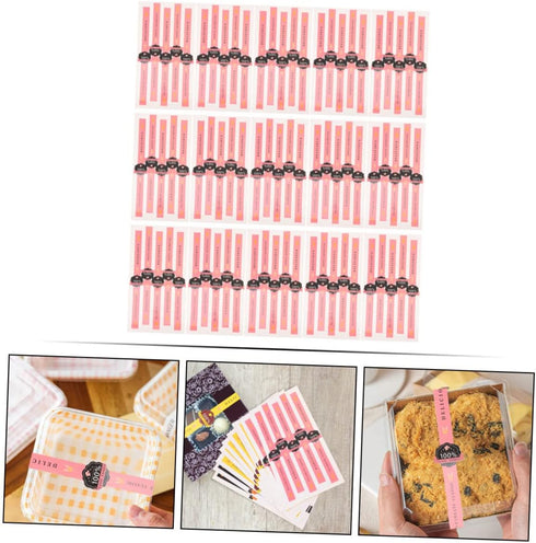 Self Adhesive Paper Sealing Stickers - 100pcs Seal Labels for Packaging - Pastry Seal Strip for Handmade Craft Art - Food Retail Package Sticker f...