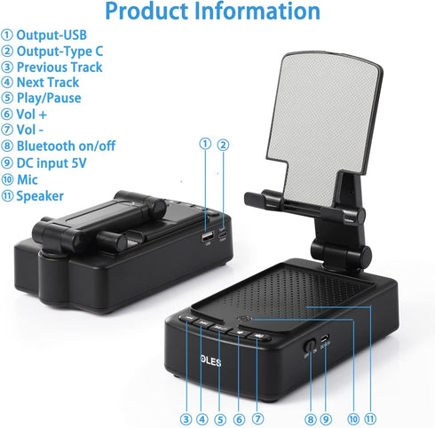 Gifts for Men, OLES Mobile Phone Stand with Bluetooth for Him Dad Women Who Want Nothing, Adjustable Tablet Holder with Wireless Speaker, Tech Gad...