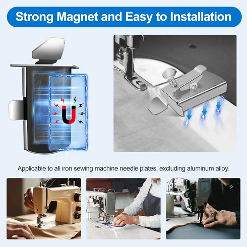 Jongdari Magnetic Seam Guide for Sewing Machine, Upgraded Sewing Guide Magnet Seam Allowance Guide with Clip, Sewing Essentials Quilting Supplies ...