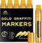 5 Golden Acrylic Paint Marker Pens, 15mm Jumbo Felt Tip, Acrylic Paint Markers for Rock Painting, Stone, Ceramic, Glass, Wood, Canvas, DIY Crafts ...