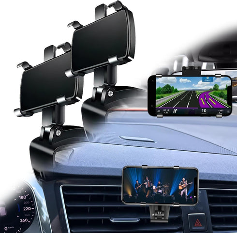 Lifegiverwise Phone Holder,New Multifunctional Car Dashboard Mobile Phone Holder 360 Rotation,Dashboard Cell Phone Holder,Universal Car Sun Visor ...