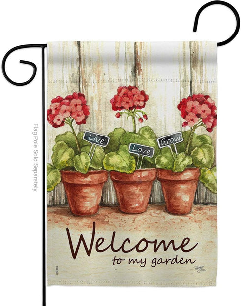 Breeze Decor - Welcome To My Garden Spring - Everyday Impressions Decorative Vertical Garden Flag 13" x 18.5" Printed In USA...