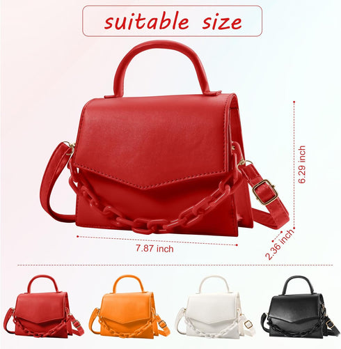Small Crossbody Bags for Women Girls Trendy Top Handle Satchel Purses with Detachable Acrylic Chain...