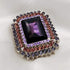 Victorian Vintage Style Embellishment Rectangle Shaped Purple Stone Brooch and Pin Art Deco Jewelry...