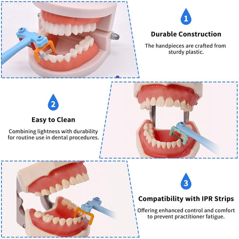 Complete IPR Kit for Orthodontic Treatment, Interproximal Enamel Reduction Set with Manual Handpiece and Assorted Polishing Strips | Dental Tool f...