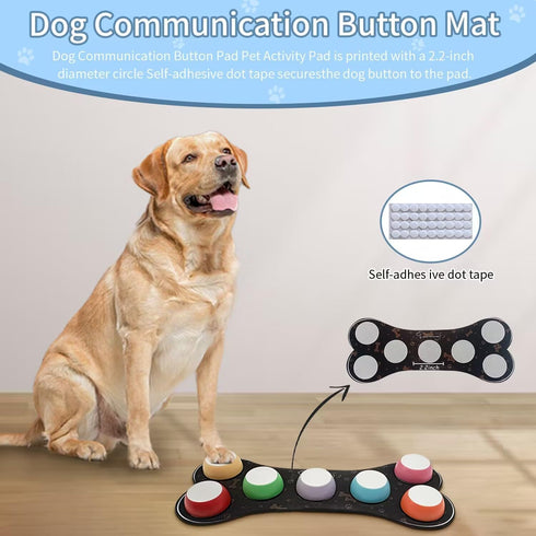 Dog Buttons for Communication, 7 Dog Talking Button Set, Recordable Training Buzzers, Speaking Button for Dogs with Waterproof Anti-Slip Dog Butto...