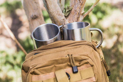 Stainless Steel Coffee Mugs – 15 oz Double Wall Stainless Steel Mugs with Handle, Metal Coffee Cups for Tea, Insulated Mug Set of 2 – BPA Free, Du...