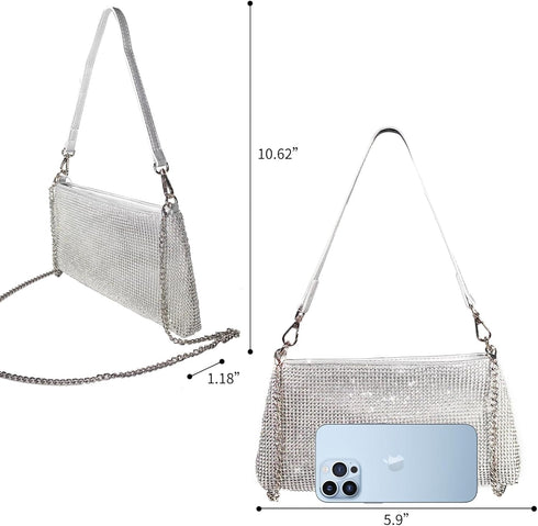 Rhinestone Evening Bags for Women, Girls Clutch Purses Handbags,Shoulder Strap Bag for Ladies Wedding Party...