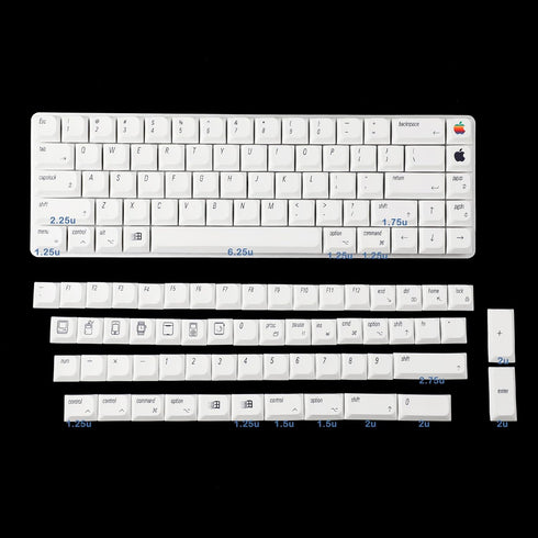 YMDK 127 Ultra-slim Mac Style Mx Low Profile Dye Sub PBT Keycaps for Mx 61 64 68 75 84 87 96 108 Layout Mechanical Keyboard...