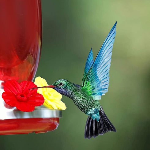24 PCS Hummingbird Feeder Parts Hummingbird Feeders Replacement Flowers for Outdoors Bird Feeding Ports Replacement Parts of Window Hanging Bird F...