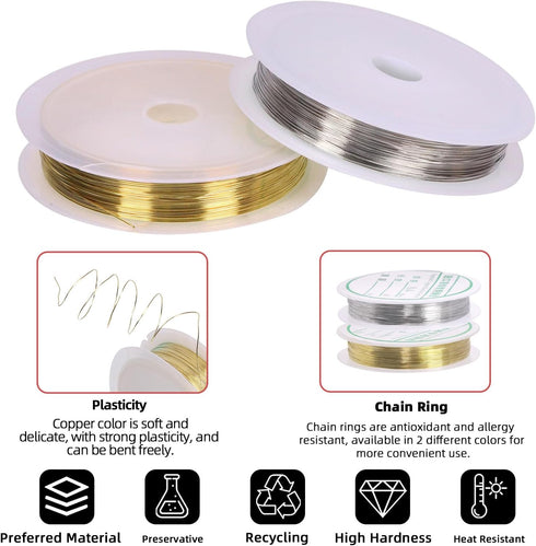 Hilitchi 1467Pcs Jewelry Making Supplies Kit, Jewelry Wires Jewelry Making Repair Tools Jewelry Pliers Jewelry Findings and Beading Wires Wrapping...