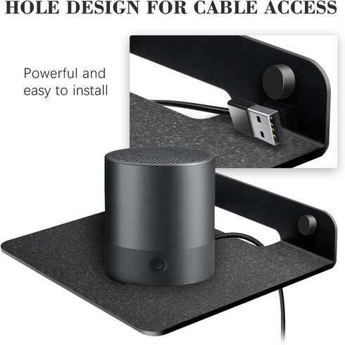 Small Floating Shelf Speaker Shelf, 6” Anti Slip Speaker Wall Mount Shelf for Cameras Baby Monitors Bluetooth Speaker Cell Phones Webcam WiFi Mesh...