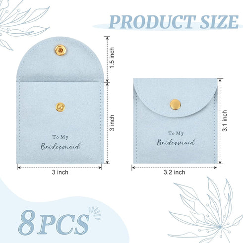 CEELGON Jewelry Bags Bridesmaid Gifts Set of 8 Velvet Small Jewelry Pouch with Button Bracelet Earring Necklace Packaging Bridesmaid Proposal Gift...