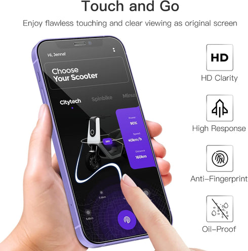 JETech Full Coverage Screen Protector for iPhone 12 mini 5.4-Inch, 9H Tempered Glass Film Case-Friendly, HD Clear, 3-Pack...