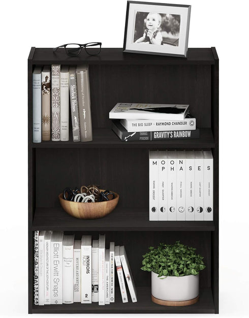 Furinno Pasir 3-Tier Open Shelf Bookcase, Espresso...