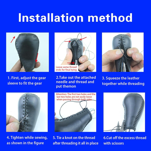 1 PC Car Gear Shift Knob Cover, Waterproof Leather Vehicle Shift Knob Accessories, Durable Automotive Interior Gear Shift Decoration Compatible wi...