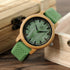 BOBO BIRD Mens Womens 44mm Big Neutral Bamboo Wooden Watch Unisex Japan Analog Quartz Green Silicone Strap Sports Casual Watches with Wood Box...