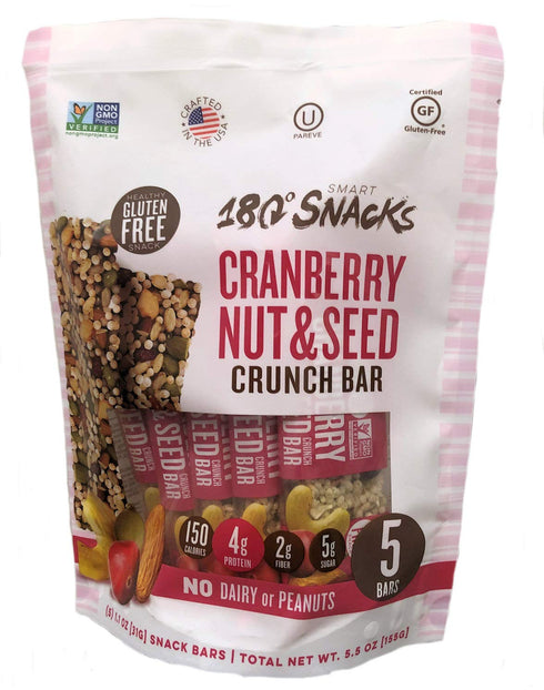 180 Snacks Fruit Nut & Seed Crunch Bar 1 Pack, 5 Snack Bars (Cranberry)...