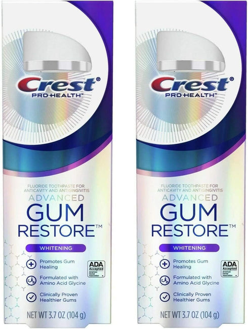 Crest Pro Health Gum Restore Advanced Whitening Toothpaste, 3.7 Oz (104g) - Pack of 2...
