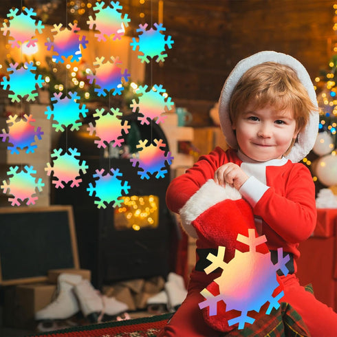 PerKoop 100 Pcs 6 Inch Large Snowflakes Cutouts Paper Winter Holographic Snowflakes Bulletin Board Cutouts Double-sided Winter Snowflakes for DIY ...