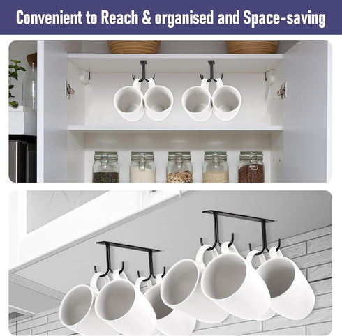 Coffee Cup Holder-Mug Hooks Holder for Cabinet,Cup Organizer for Kitchen Cabinets and Storage Handing Coffee Cup Mug Rack for Kitchen Cabinet Orga...