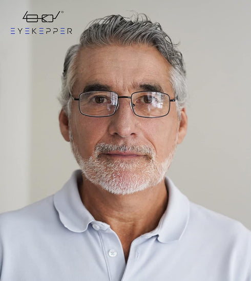 Eyekepper 3-pack Readers Rectangular Spring Temple Large Metal Reading Glasses Men Black +2.0...
