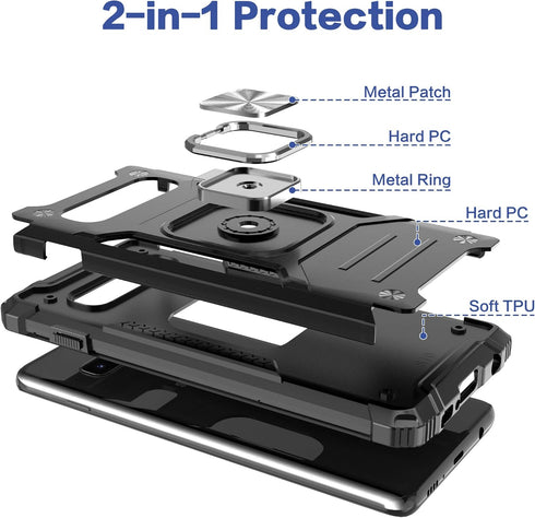 for Galaxy S10 Plus Case,Hybrid Drop Test Cover with Car Mount Kickstand Slim Fit Shockproof Protective Phone Case for Galaxy S10 Plus,Black...