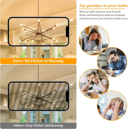 Brightever Candelabra E12 LED Light Bulbs 60W Equivalent, 5-Pack B11 6W Chandelier Light Bulbs, 620Lm 2700K Warm White Candle Lightbulbs for Wall ...
