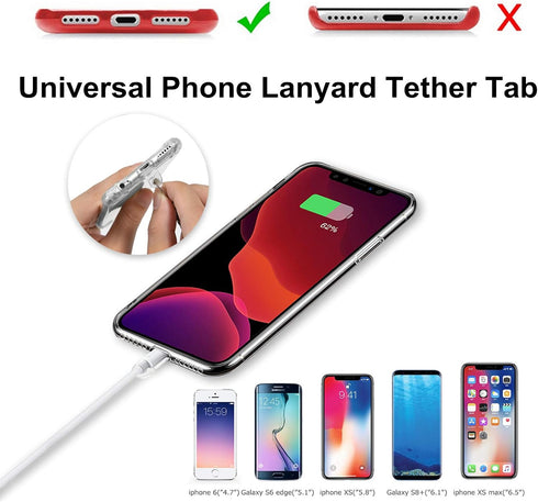 SHANSHUI Phone Tether Tab, 2PCS Universal Cell Phone Lanyard Tether Pad for All Smartphones Full Coverage Cases...