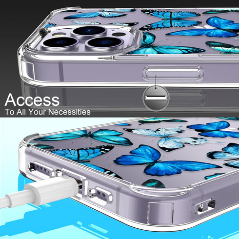 LUHOURI for iPhone 15 Pro Max Case with Screen Protector - Crystal Clear Cover - Fashionable Designs for Women and Girls -Slim Fit Shockproof Prot...
