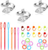 Yizzvb 3 Pcs Crochet Ring+30Pcs Stitch Markers, Knitting & Crochet Accessories Set, Adjustable Tension Rings for Finger Yarn, 6 Large Eye Blunt Ne...