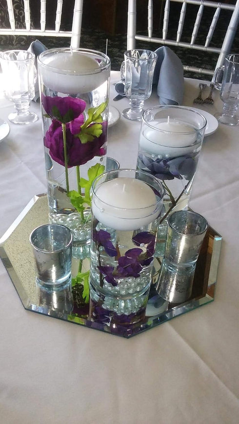 Floral Supply Online - 9" Tall x 3.5" Wide Cylinder Glass Vase and Flower Guide Booklet - for Weddings, Events, Decorating, Arrangements, Flowers,...