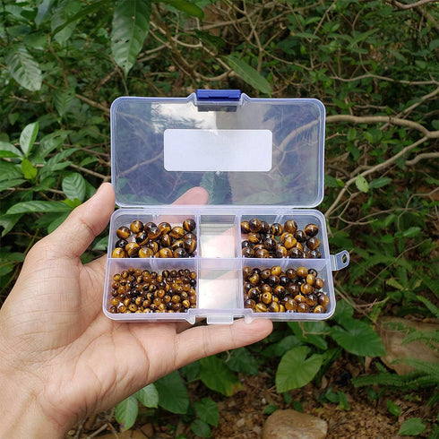 4mm 6mm 8mm Stone Beads Kit for Jewelry Making, Natural Gemstone Round Loose Beads Set for Bracelet Necklace Earring, Tiger Eye 215pcs...