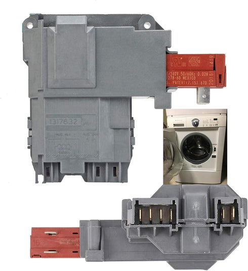 1317632 131763202 131763256 Washer Door Lock Latch Switch Assembly, for Electrolux, Frigidaire, White-Westinghouse,Crosley, Gibson, GE. Front Load Washer Switch Part 131763200 131763255 131269400