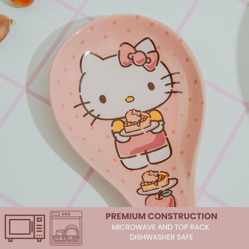 Sanrio Hello Kitty Stacked Snacks Ceramic Spoon Rest Holder | Kitchen Organizer For Utensils To Keep Countertop Clean...