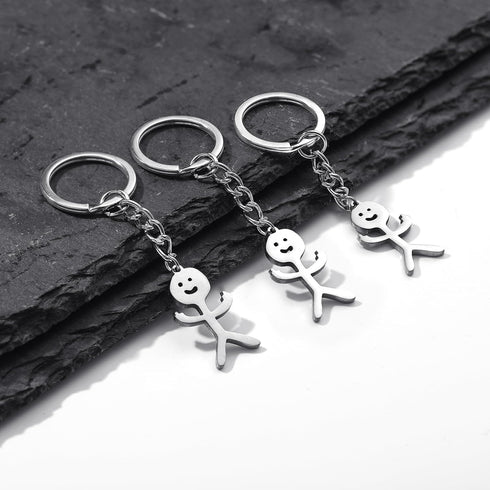 Junkin 3 Pcs Stainless Steel Funny Doodle Keychain 2024 Graduation Keychain Gifts Friendship Jewelry Women Men(Silver)...