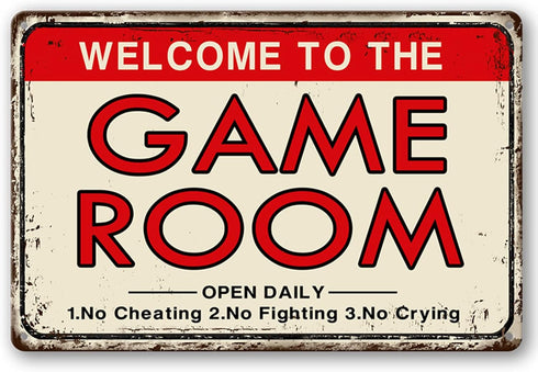 Video Game Room Accessories and Decor Retro Arcade Tin Signs Billiard Theater Powder Room Wall Decor Home Gaming Art Poster Gamer Decorations 8×12...