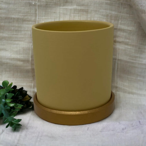Ceramic Planter Pot with Drainage Hole and Saucer - Succulent Planters with Tray - Single - Perfect Fo Small Plants or Succulents - 4inx3.5in...