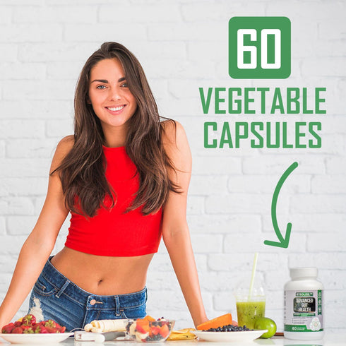 B’Soleil™ Advanced Gut Health Probiotic - Pre, Pro & Post Biotics - Natural Gastrointestinal Support - 60 Vegetable Capsules - Gluten Free, Vegan ...