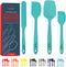 Culinary Couture 4-Piece Aqua Silicone Spatula Set - Heat Resistant up to 608°F, BPA-Free Spatulas for Nonstick Cookware - Baking Utensils...