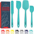 Culinary Couture 4-Piece Aqua Silicone Spatula Set - Heat Resistant up to 608°F, BPA-Free Spatulas for Nonstick Cookware - Baking Utensils...