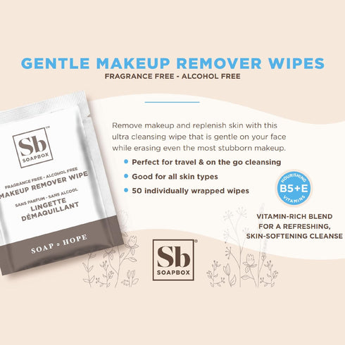 Soapbox Fragrance-Free Makeup Remover Wipes - Gentle Facial Cleansing Wipes for Eye Makeup, Dirt and Oil, Alcohol Free Makeup Remover Pads 50 Coun...