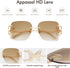 Oversized Rimless Sunglasses for Women Men Square Butterfly Y2k Sun Glasses AP3678...