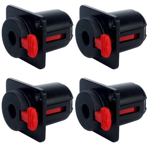 CESS Black 1/4" Jacks TS and TRS Panel Mount Jack Locking Style D Series Size - 1/4 Inch Female Stereo and Mono/TRS and TS Audio Socket - 6.35mm S...