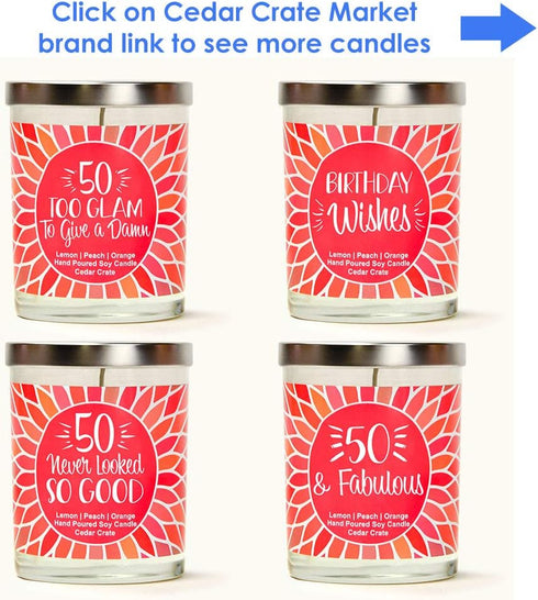 Too Glam to Give A Damn | Citrus Peach | Luxury Scented Soy Candles | 10 Oz. Jar Candle | Made in The USA | Decorative Aromatherapy | 50th Birthda...