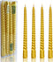 Twisted Candlesticks Golden Taper Candle -10inch Gold Tapered Candles Long Spiral Candles Dripless Twist Candle Sticks for Home Dinner Table Weddi...
