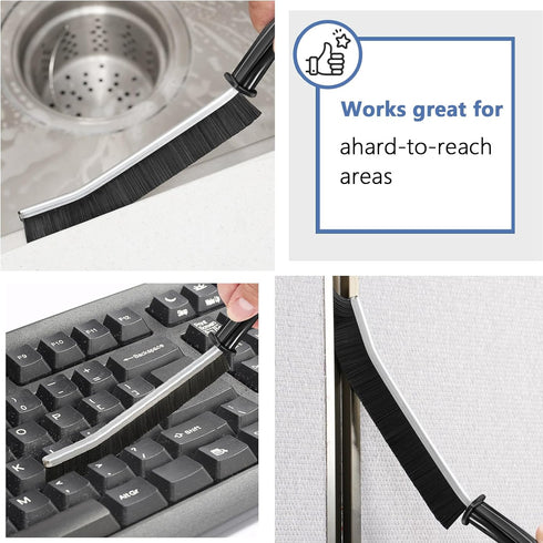 3 PCS Gap Cleaning Brush Hand-held Crevice Cleaning Tool Hard-bristled Window Groove Cleaning Brush, Small Crevice Cleaning Brushes for Blind, Bas...