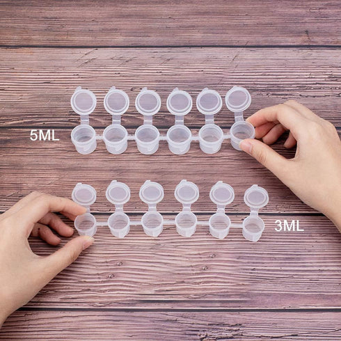 PH PandaHall 25 Strips Empty Paint Pots Strips, 150 Pots 3ml/ 0.1oz Mini Paint Pot Pod Strips Arts Crafts Plastic Storage Containers Painting Cup ...
