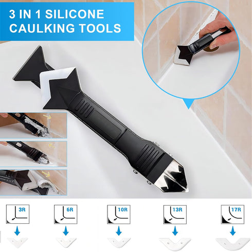 8Oz Clear Waterproof Caulk & Seal Silicone Sealant, Wadities Tile Grout Repair Kit with Grout Remove Scraper, Shrink & Crack Proof for Bathroom, S...