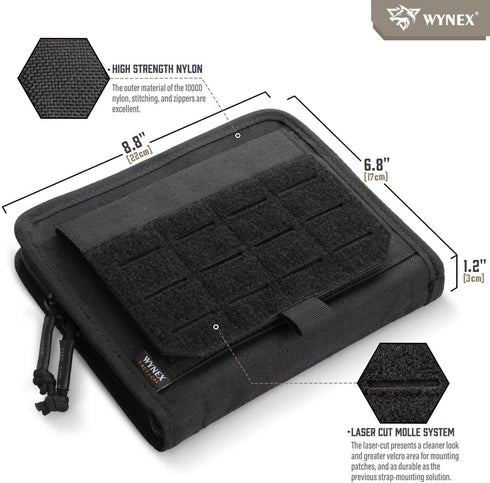 WYNEX Tactical Folding Admin Pouch, Molle Tool Bag of Laser-Cut Design, Utility Organizer EDC Medical Bag Modular Pouches Tactical Attachment Wais...